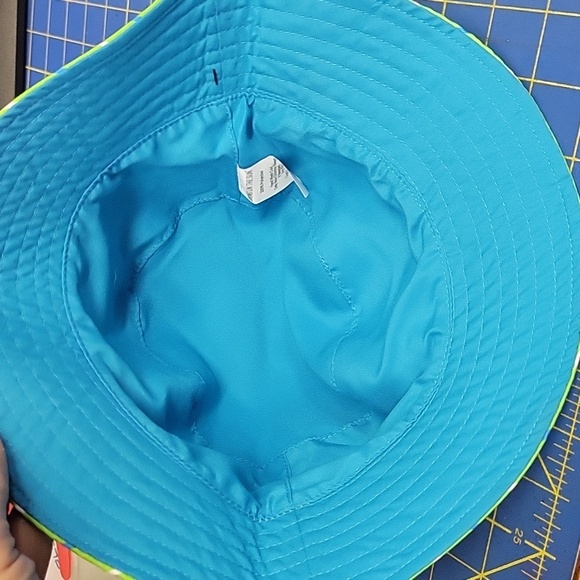 Bucket Hat Green Blue Striped Kids - Picture 3 of 3